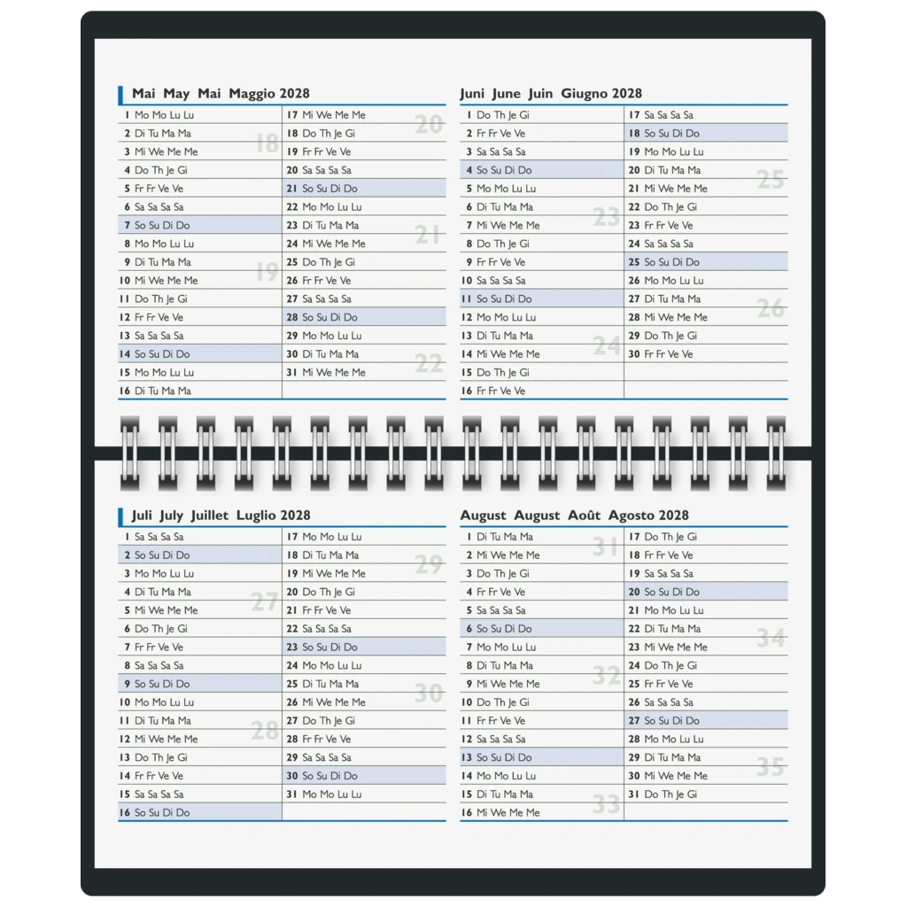 Taschenkalender Mod. 755 2027 | A6 quer, Kunstleder, schwarz