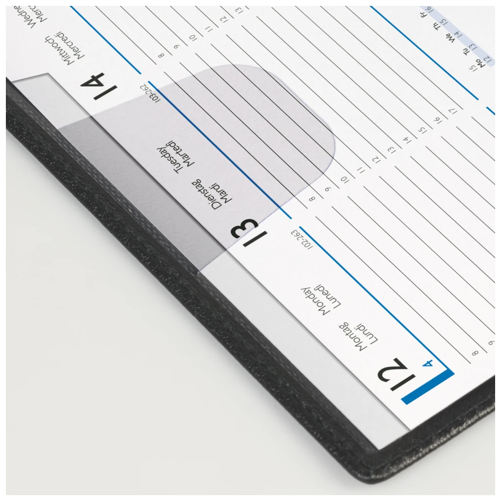 Taschenkalender Mod. 755 2027 | A6 quer, Leder, schwarz