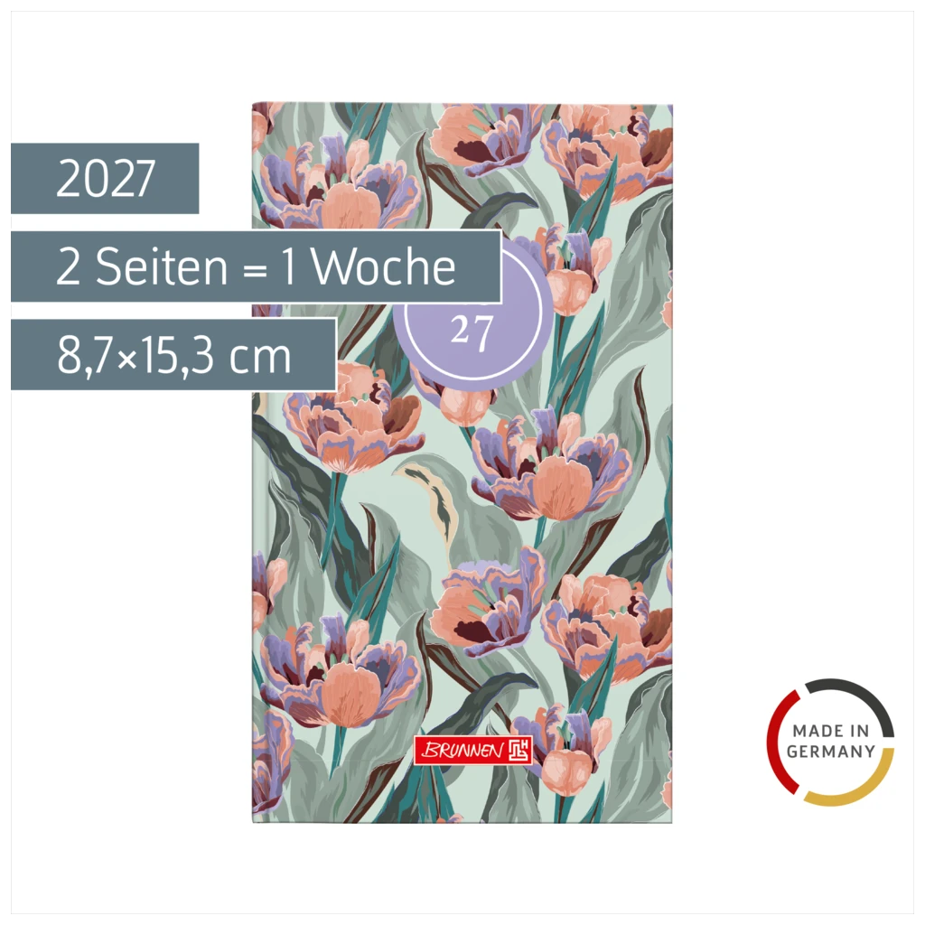 Taschenkalender Design Line Mod. 756 2027 „Botanical“ | A6, Papier