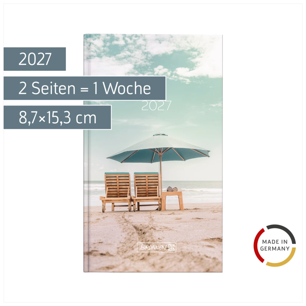 Taschenkalender Design Line Mod. 756 2027 „Sunbeds“ | A6, Papier