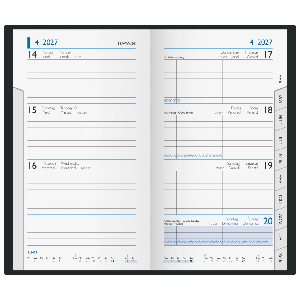 Taschenkalender Mod. 756 2027 | A6, Kunststoff, dunkelblau