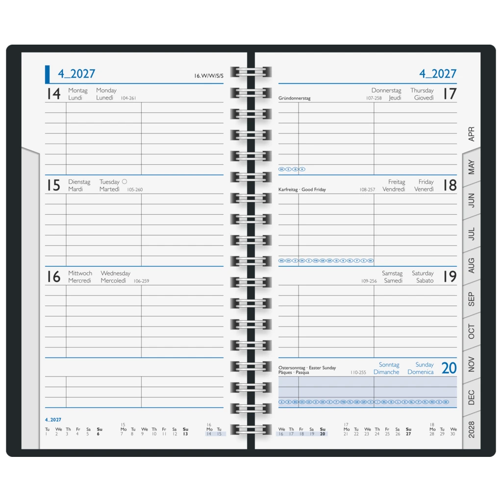 Taschenkalender Mod. 756 2027 | A6, Kunstleder, blau