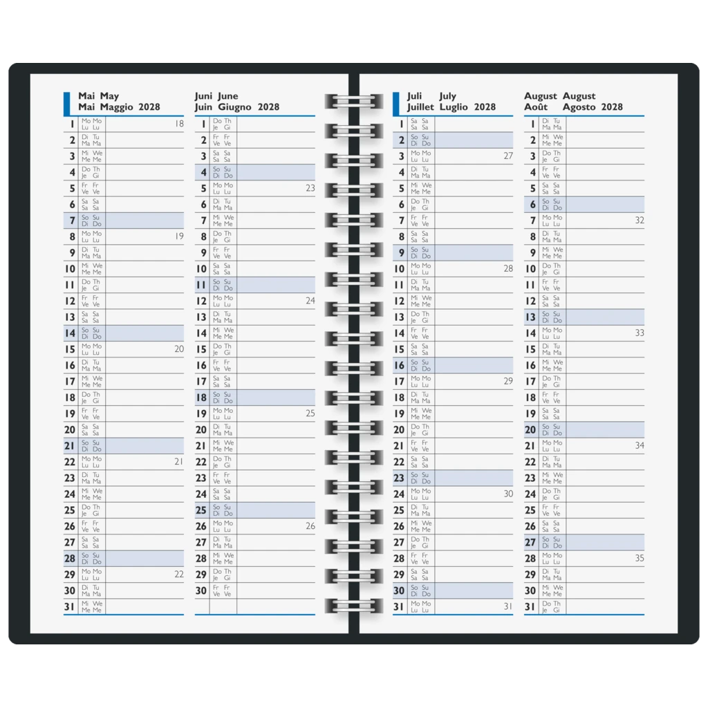 Taschenkalender Mod. 756 2027 | A6, Kunstleder, blau
