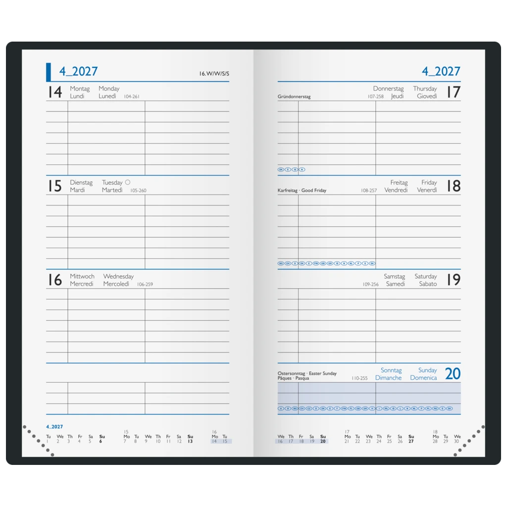 Taschenkalender Colour Line Mod. 756 2027 | A6, Kunststoff, blau
