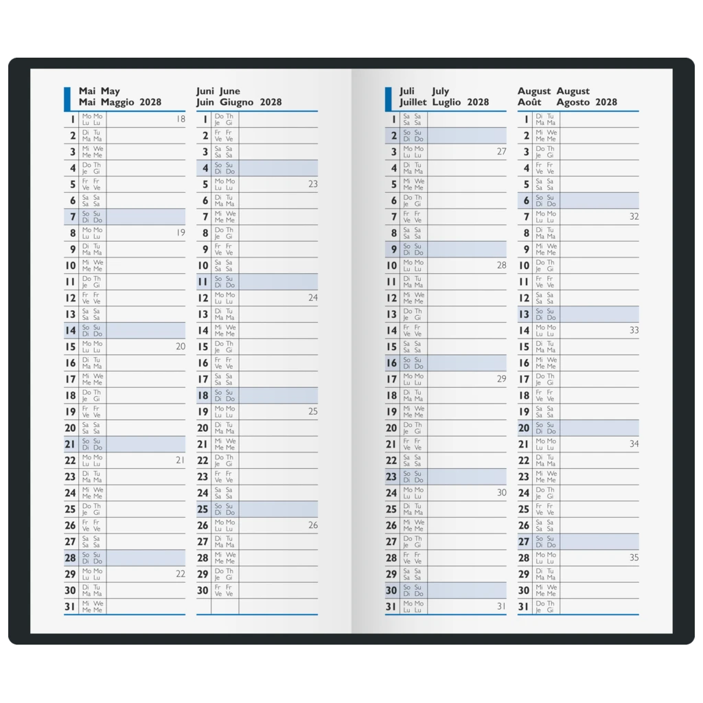 Taschenkalender Colour Line Mod. 756 2027 | A6, Kunststoff, blau