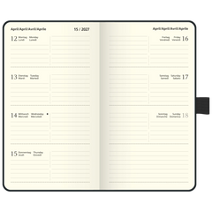 Taschenkalender Kompagnon Mod. 756 66 2027 | A6, Kunststoff, schwarz