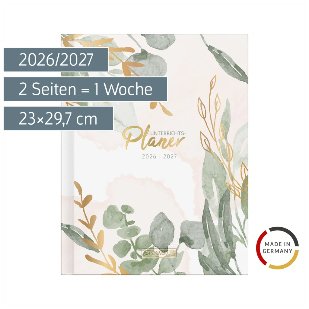 Lehrerkalender 2026/2027 „Bloom“ Termin- & Unterrichtsplaner | A4, Papier