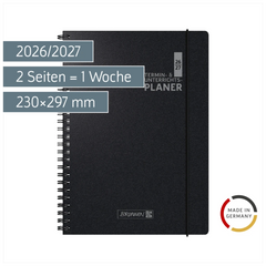 Lehrerkalender 2026/2027 Termin- & Unterrichtsplaner | A4, Kunststoff, schwarz