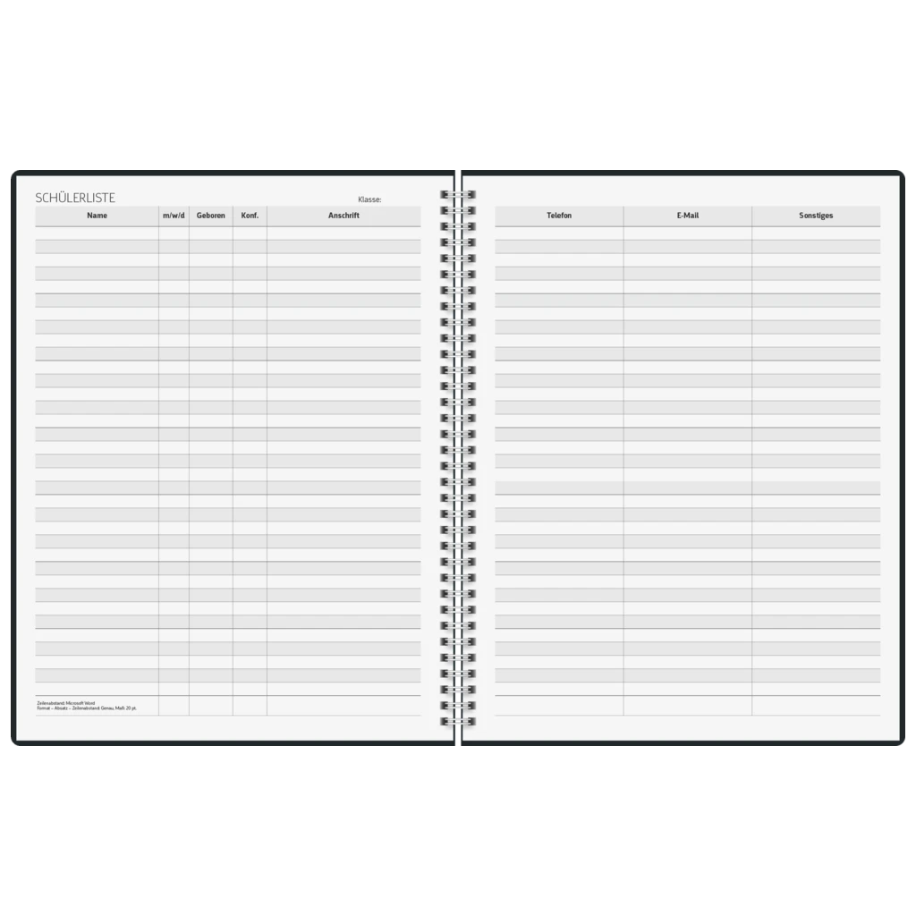 Lehrerkalender 2027/2028 Termin- & Unterrichtsplaner | A4, Kunststoff, schwarz