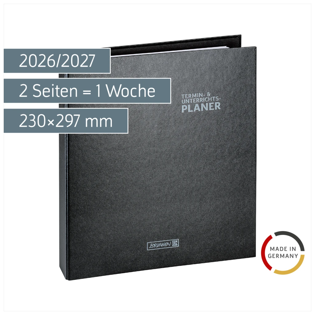 Lehrerkalender 2026/2027 Ringbuch | A4+, Kunststoff, schwarz