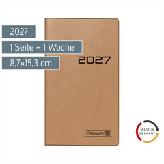 Taschenkalender Mod. 758 2027 | A6, Karton, braun