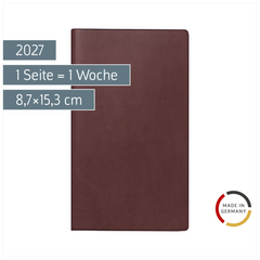 Taschenkalender Mod. 758 2027 | A6, Kunstleder, bordeaux