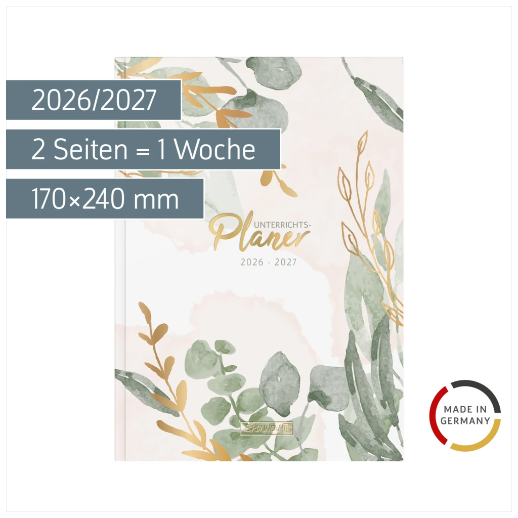 Lehrerkalender 2026/2027 „Bloom“ Termin- & Unterrichtsplaner | A5, Papier