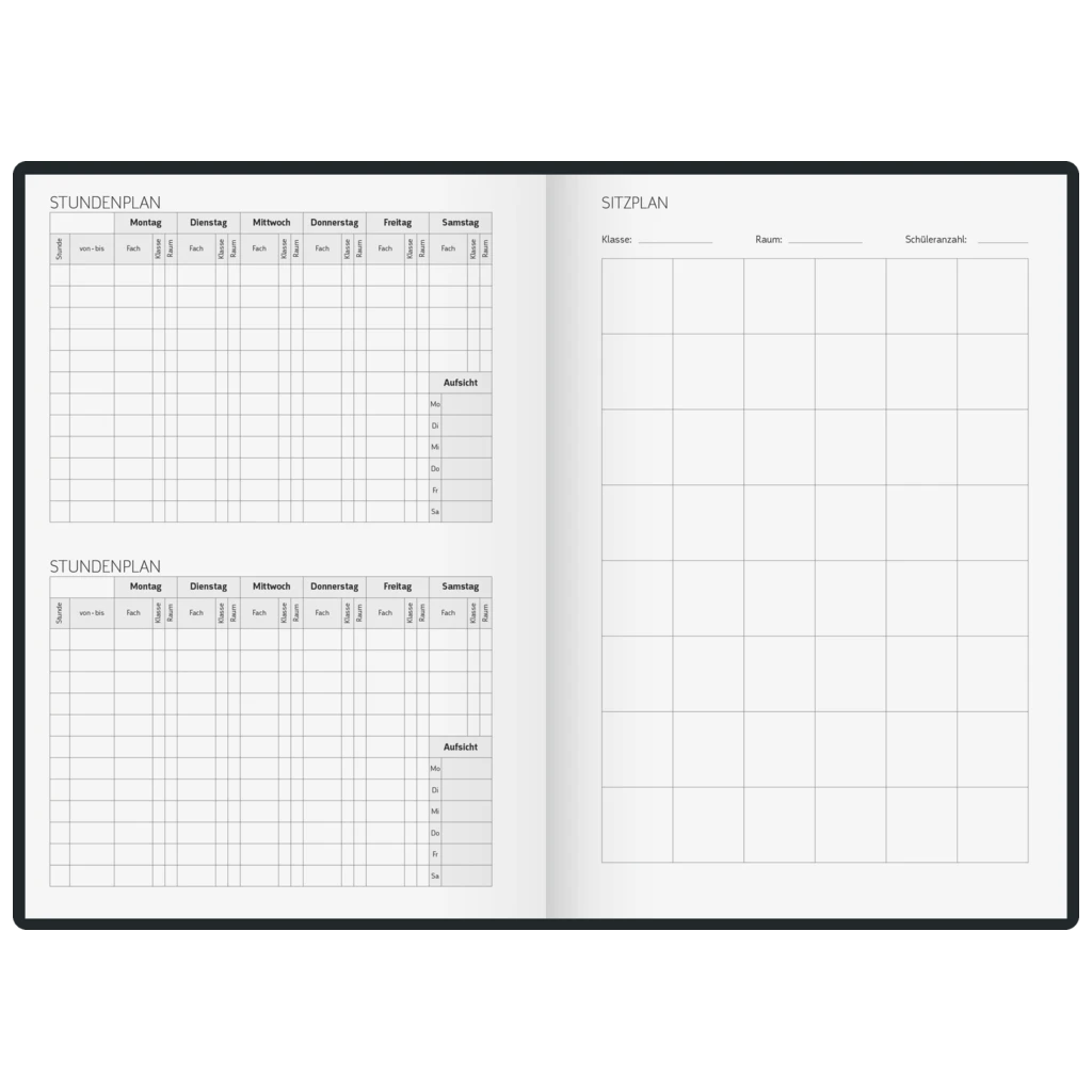 Lehrerkalender 2027/2028 Termin- & Unterrichtsplaner | A5, Kunststoff, schwarz