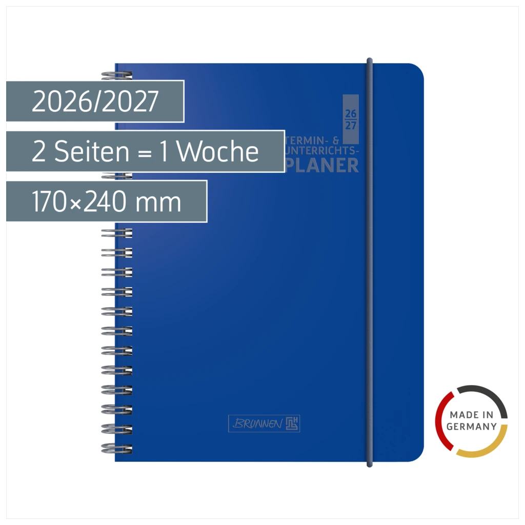 Lehrerkalender 2026/2027 Termin- & Unterrichtsplaner | A5, Kunststoff, blau