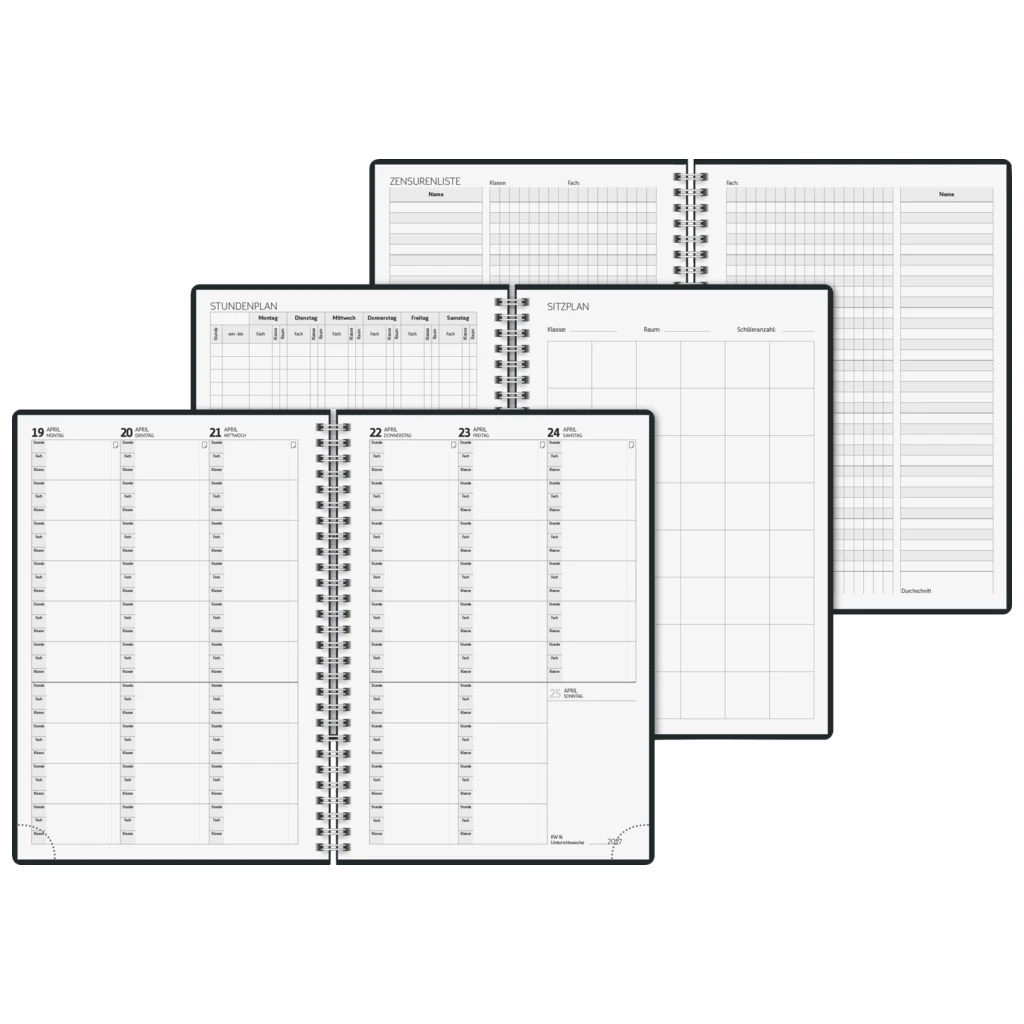 Lehrerkalender 2026/2027 Termin- & Unterrichtsplaner | A5, Kunststoff, schwarz