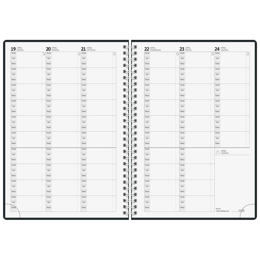 Lehrerkalender 2027/2028 Termin- & Unterrichtsplaner | A5, Kunststoff, schwarz