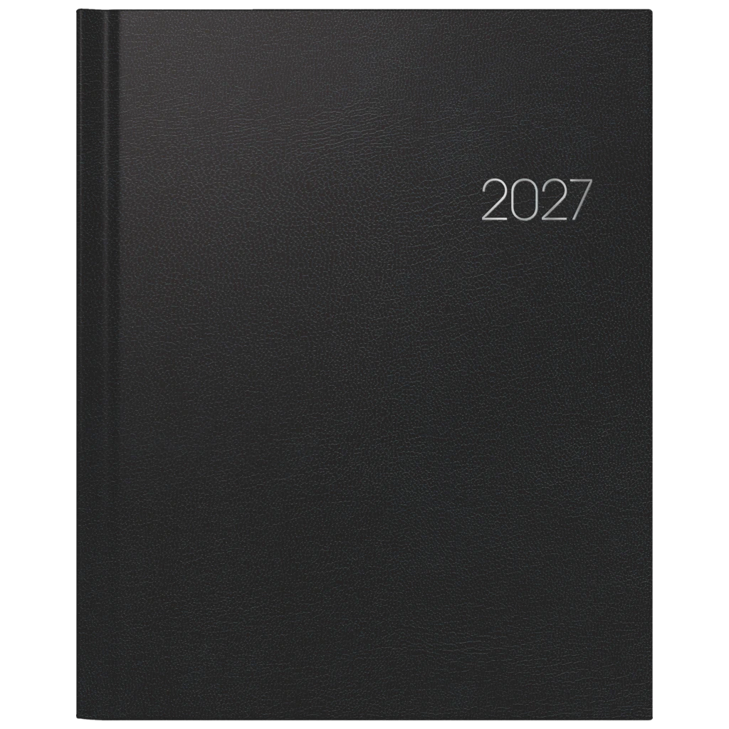 Buchkalender Mod. Manager Wt 7 weektimer 2027 | 21×26 cm, Kunststoff, schwarz