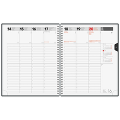 Buchkalender Mod. Manager Wt 7 weektimer 2027 | 21×26 cm, Kunstleder, grau