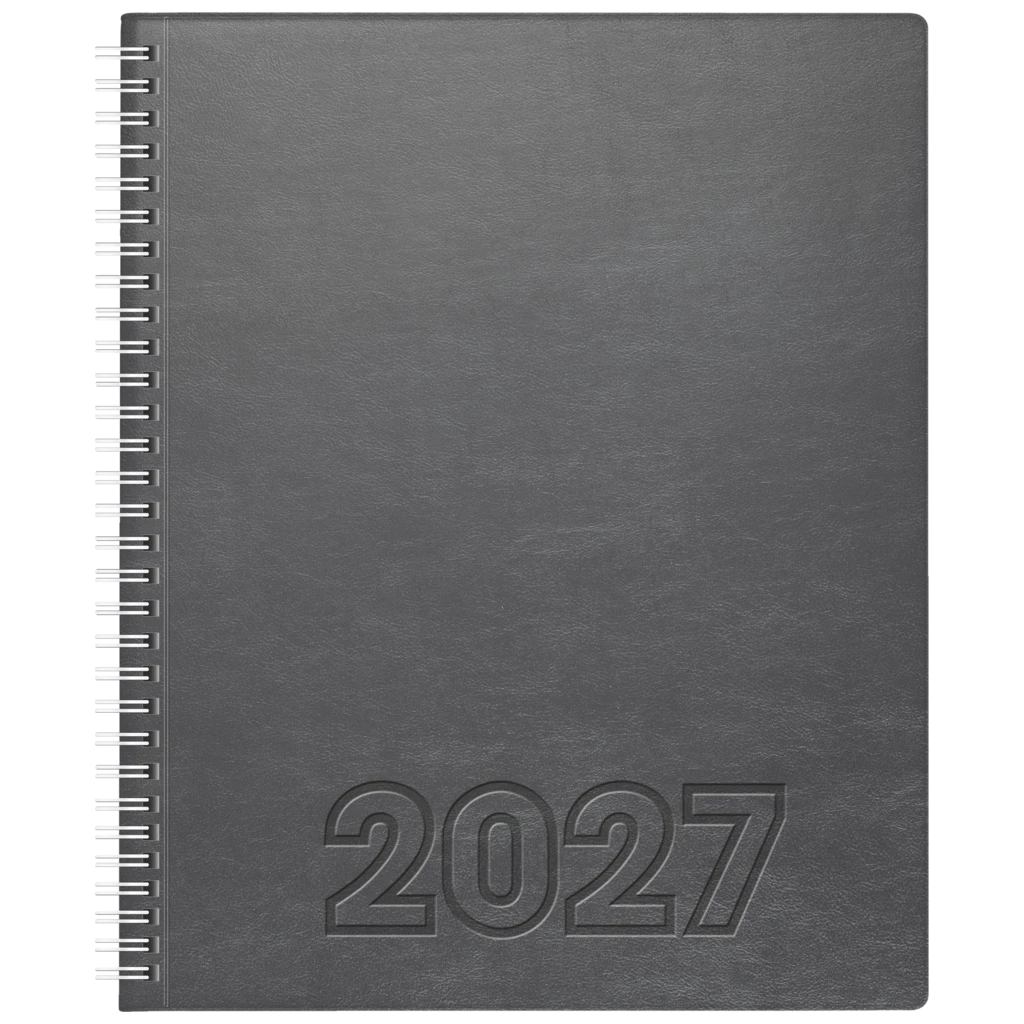 Buchkalender Mod. Manager Wt 7 weektimer 2027 | 21×26 cm, Kunstleder, grau