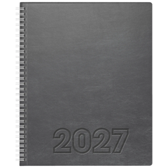Buchkalender Mod. Manager Wt 7 weektimer 2027 | 21×26 cm, Kunstleder, grau