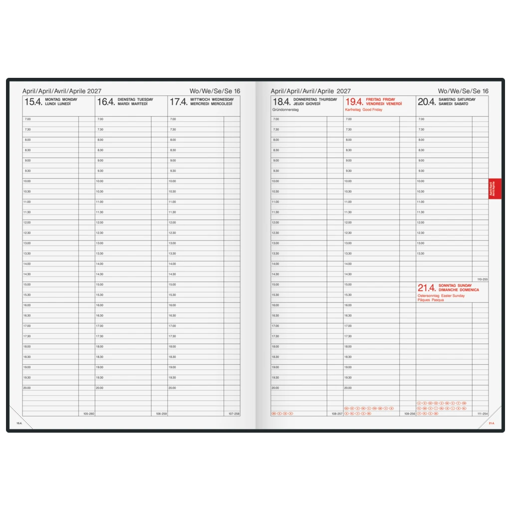 Buchkalender Mod. 763 2027 | A4, Kunststoff, vulkanschwarz