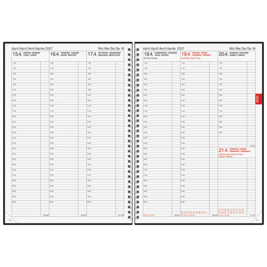 Buchkalender Mod. 763 2027 | A4, Kunststoff, vulkanschwarz