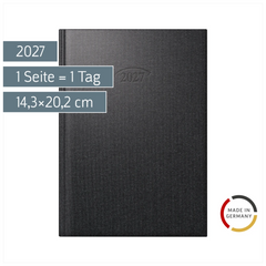 Buchkalender Mod. 765 2027 | A5, Kunststoff, vulkanschwarz