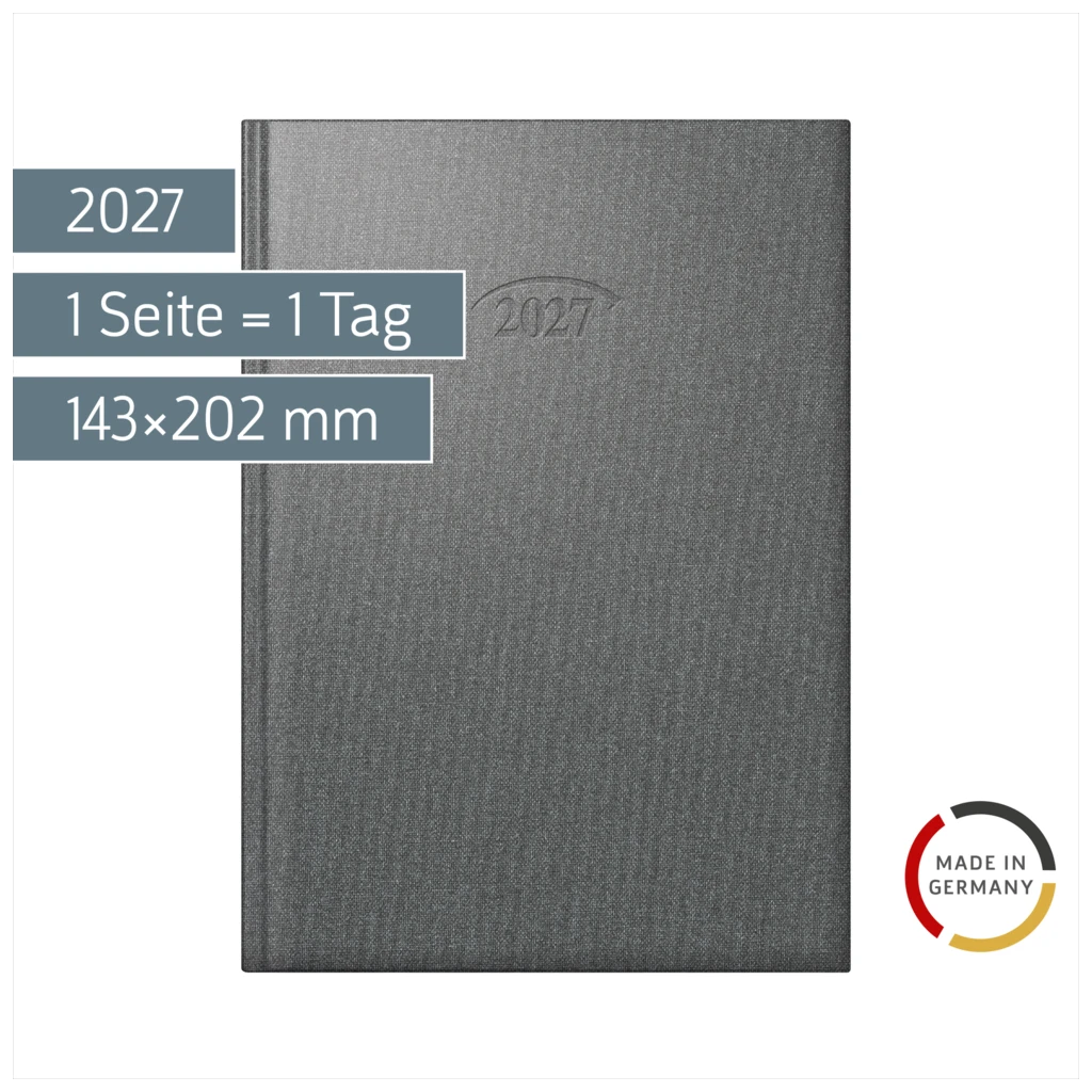 Buchkalender Mod. 765 2027 | A5, Kunststoff, stratossilber