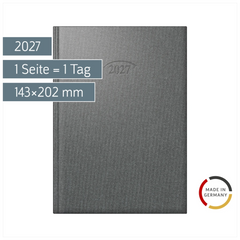 Buchkalender Mod. 765 2027 | A5, Kunststoff, stratossilber