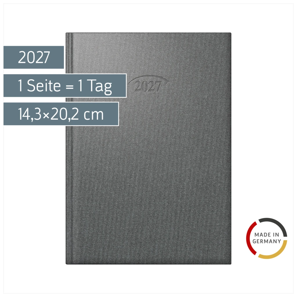 Buchkalender Mod. 765 2027 | A5, Kunststoff, stratossilber