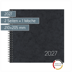 Buchkalender Mod. 766 2027 | 210×205 mm, Karton, schwarz