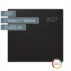 Buchkalender Mod. 766 2027 | 21×20,5 cm, Kunststoff, schwarz