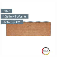 Querterminbuch Mod. 771 2027 | 32,6×10,2 cm, Karton, kupfer