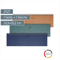 Querterminbuch Mod. 771 2027 | 32,6×10,2 cm, Karton, sortiert