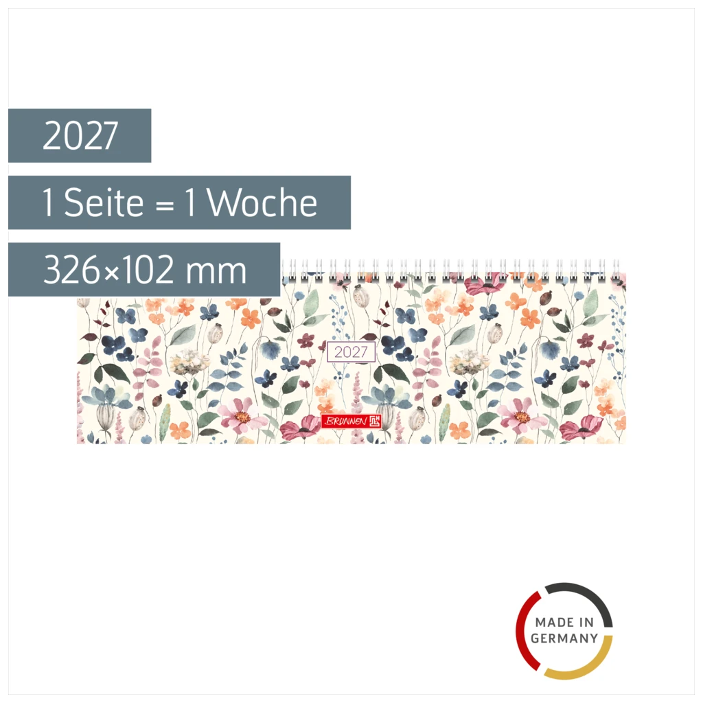 Querterminbuch Mod. 771 2027 „Watercolour“ | 326×102 mm, Karton