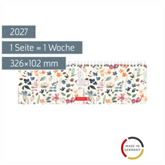 Querterminbuch Mod. 771 2027 „Watercolour“ | 326×102 mm, Karton