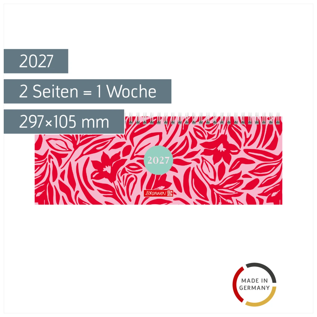 Querterminbuch Mod. 772 2027 „Poppy“ | 297×105 mm, Karton
