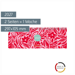 Querterminbuch Mod. 772 2027 „Poppy“ | 297×105 mm, Karton