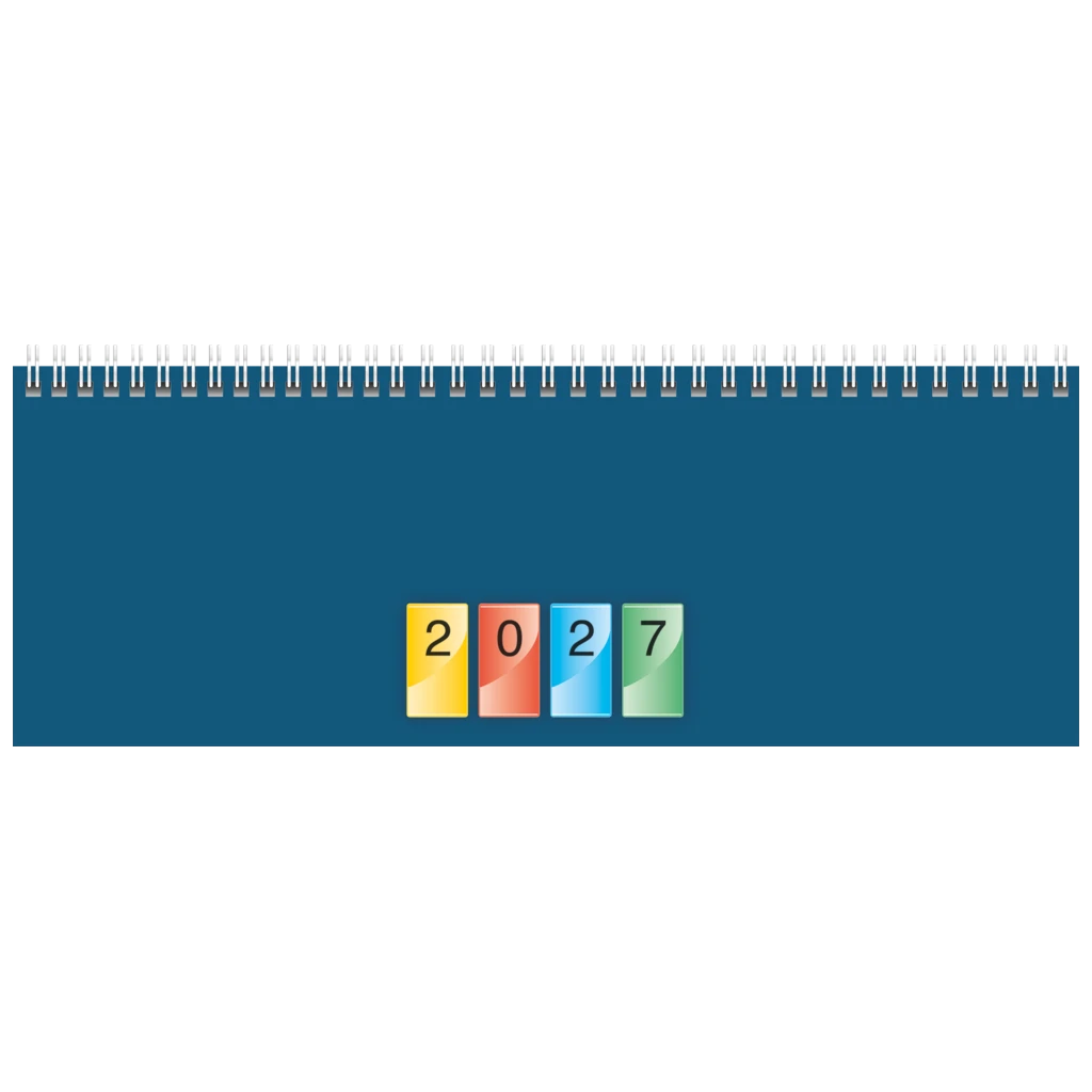 Querterminbuch DATAline Mod. 772 2027 | 297×105 mm, Karton, blau