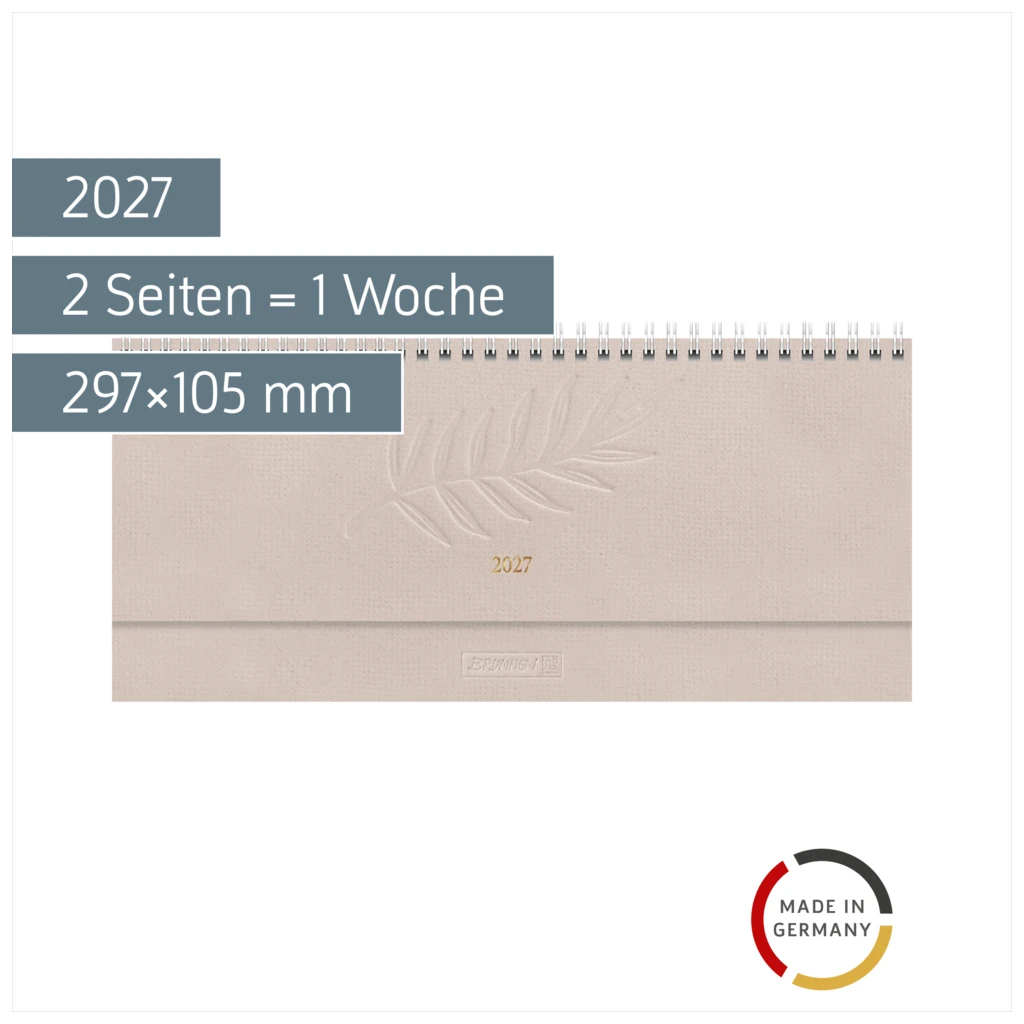 Querterminbuch Mod. 772 2027 | 297×105 mm, Karton, hanf