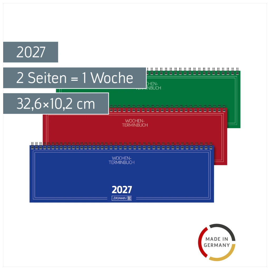 Querterminbuch Mod. 774 2027 | 32,6×10,2 cm, Karton, sortiert