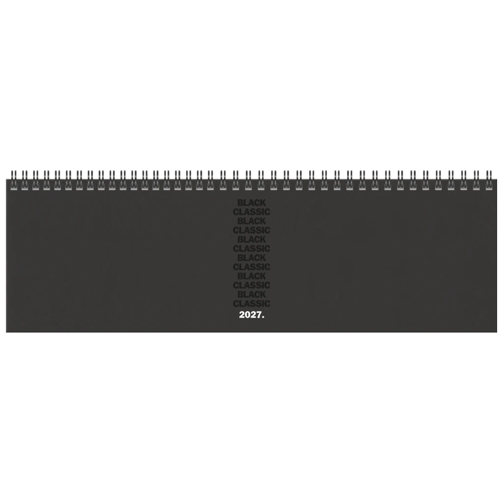 Querterminbuch Mod. 774 2027 „Black Classic“ | 32,6×10,2 cm, Kunststoff