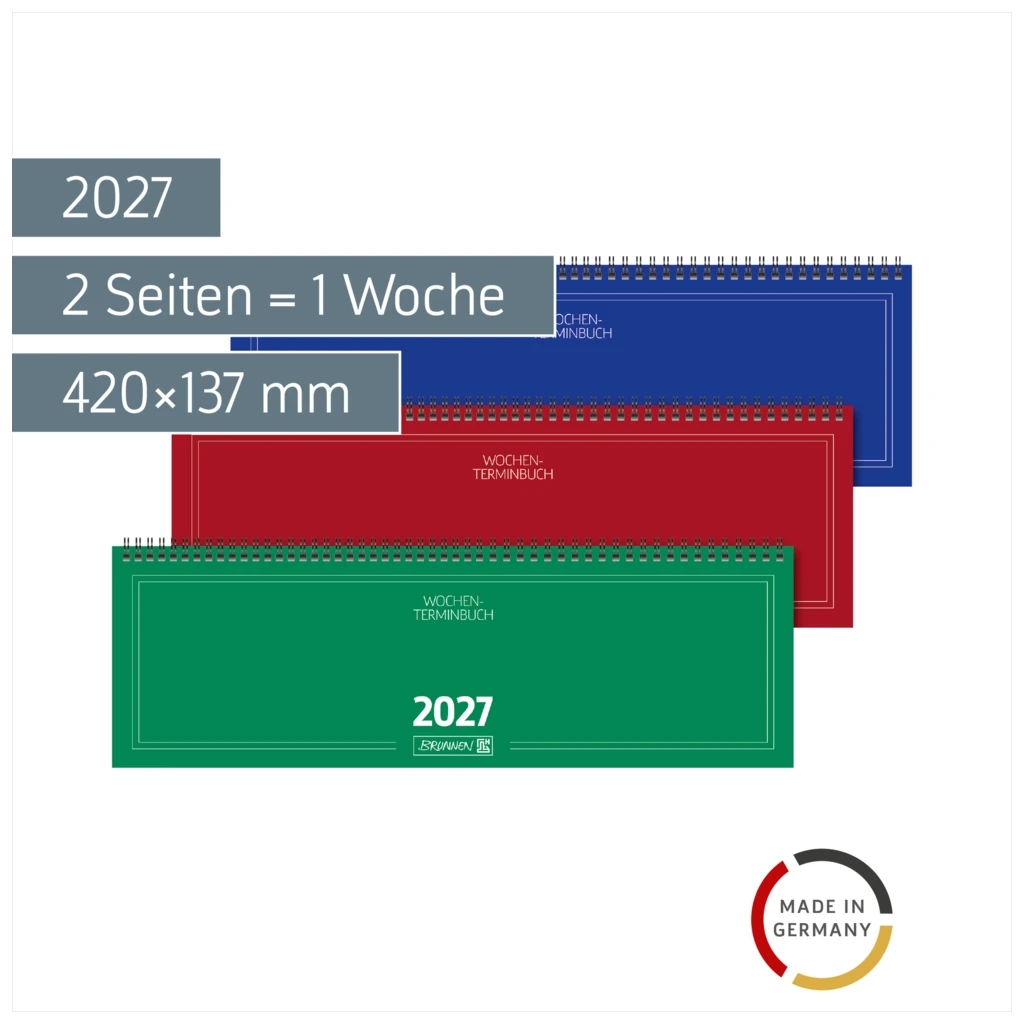 Querterminbuch Mod. 775 2027 | 420×137 mm, Karton, sortiert
