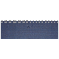 Querterminbuch Mod. 777 2027 | 326×102 mm, Karton, blau