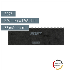 Querterminbuch Mod. 777 2027 | 32,6×10,2 cm, Karton, schwarz