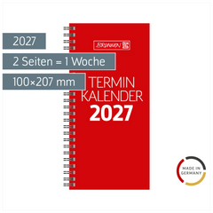 Vormerkbuch Mod. 780 2027 | 100×207 mm, Karton, rot