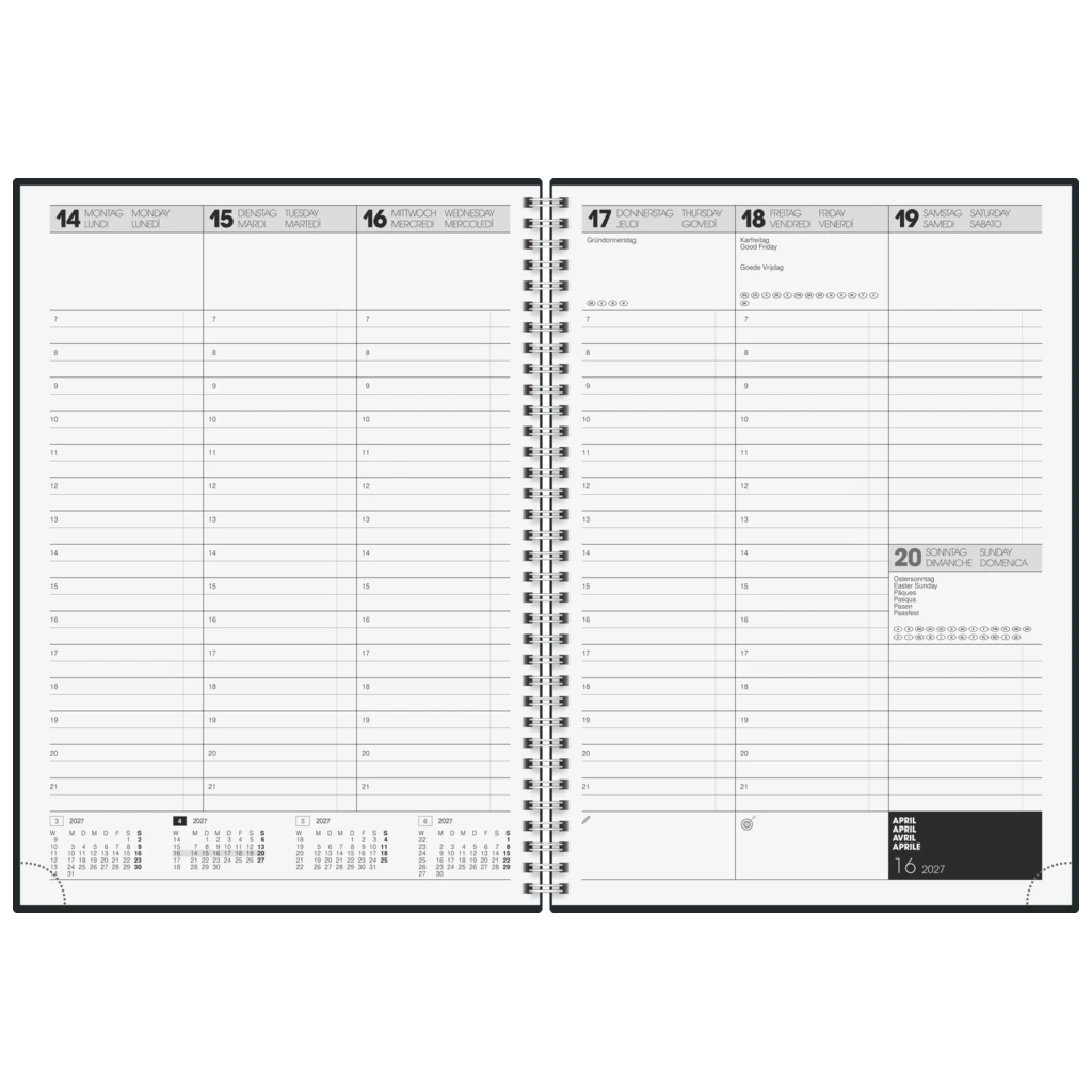 Buchkalender Premium Mod. 781 2027 | A4, Kunststoff, schwarz