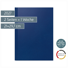 Buchkalender Premium Mod. 781 2027 | A4, Kunststoff, blau