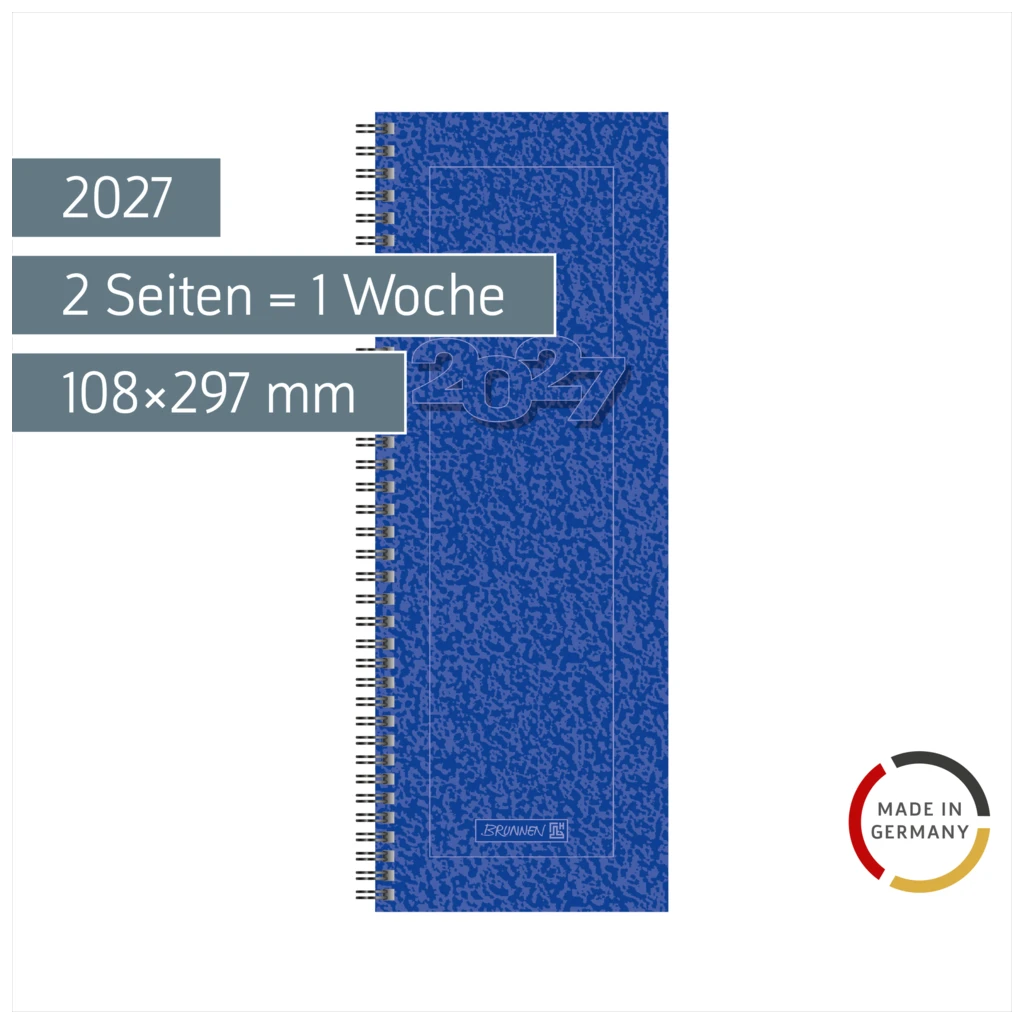 Vormerkbuch Mod. 783 2027 | 108×297 mm, Karton, blau